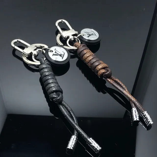 Louis Vuitton Monogram Cord Black Brown Braided Monogrammed Silver-Tone Hardware Cable 2