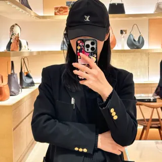 Louis Vuitton Monogram 刺绣黑色棒球帽