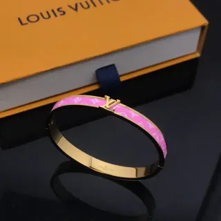 Brazalete Louis Vuitton Monogram Enamel Bangle Oro Rosa Bisagra Banda