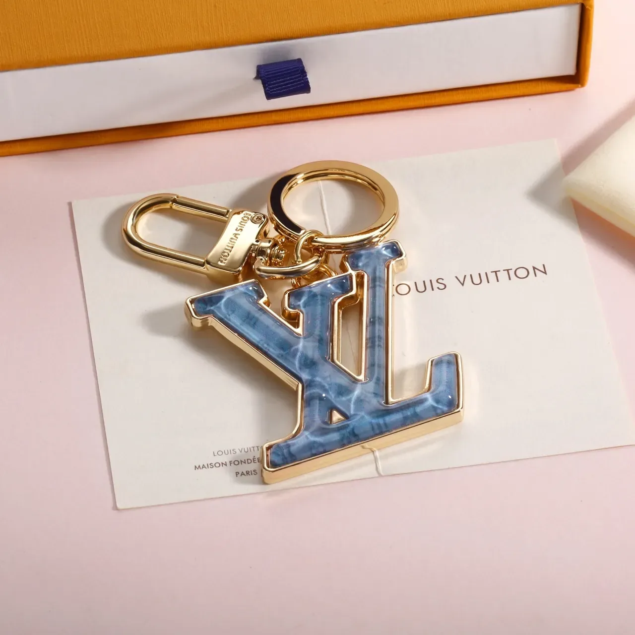 Louis Vuitton Monogram Esmalte Azul Dorado Metal Bolso Cruzado 2