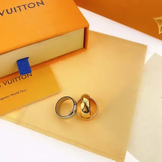 Louis Vuitton Monogram Engraved Silver and Gold Rings 2
