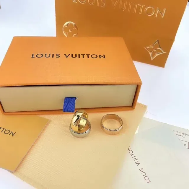 Louis Vuitton Monogram Engraved Silver and Gold Rings 4