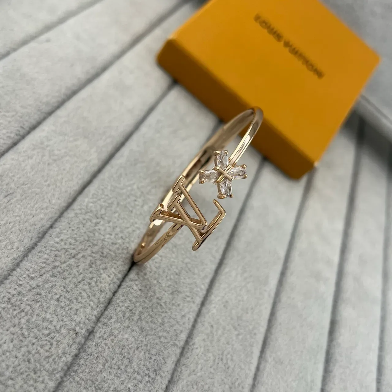 Louis Vuitton Monogram Flower Open Bangle Bracelets 4