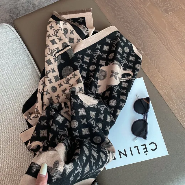 Louis Vuitton Monogram Oversized Fringed Shawl 3