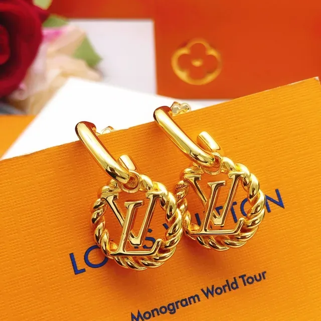 Louis Vuitton Monogram Rope Gold-Tone Dangling Earrings 5