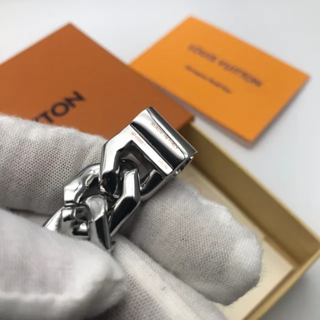 Louis Vuitton Monogram World Tour Blue Enamel Chain Bracelet 2