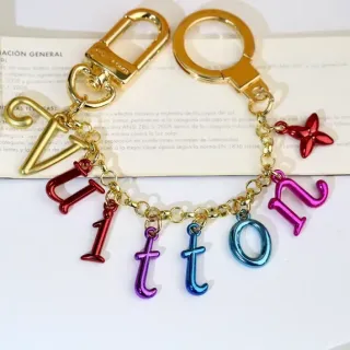 Louis Vuitton Multicharm Enamel Letter and Butterfly Keychain Bracelet