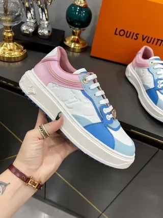 Louis Vuitton Multicolor Color-Blocked Monogrammed Leather Lifestyle Sneakers 1