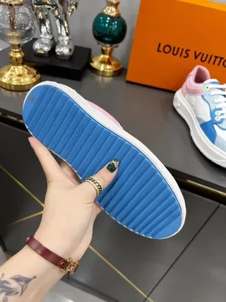 Louis Vuitton Multicolor Color-Blocked Monogrammed Leather Lifestyle Sneakers 2