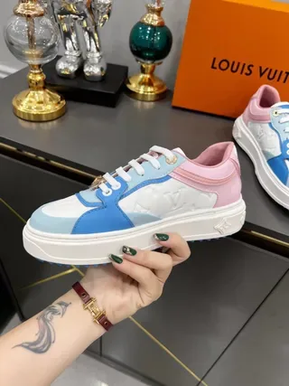 Louis Vuitton Multicolor Color-Blocked Monogrammed Leather Lifestyle Sneakers 9