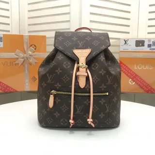Louis Vuitton Neo Monogram Brown and Pink Casual Backpack