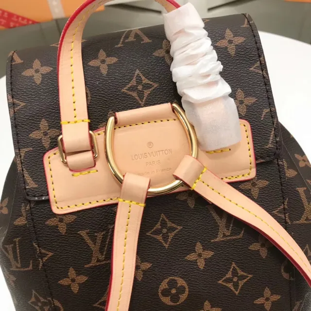 Louis Vuitton Neo Monogram Brown and Pink Casual Backpack 23