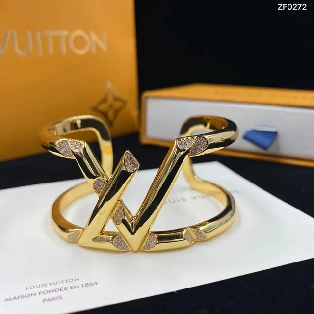 Louis Vuitton Openwork Cuff Gold Silver Sculptural Bracelet 3