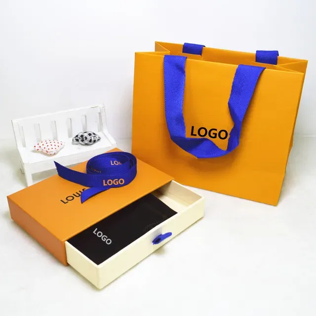 Louis Vuitton Orange Beige Papier Structuré Ruban Satin Anses Sac Tote 7