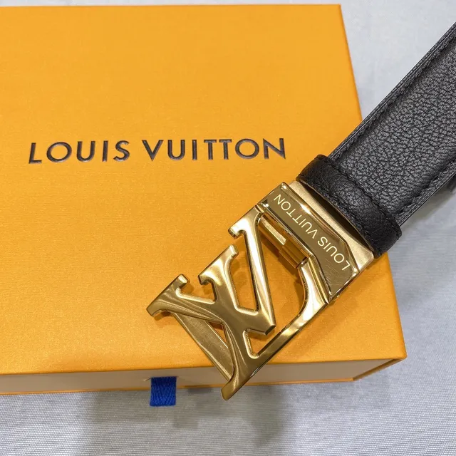 Louis Vuitton Oversized LV Monogram Buckle Black Leather Belt 3