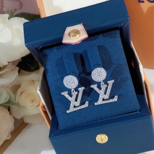 Louis Vuitton Pavé LV Monogram Dangling Earrings 4