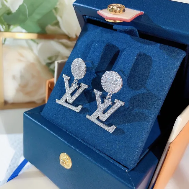 Louis Vuitton Pavé LV Monogram Dangling Earrings 6