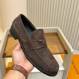 Louis Vuitton Penny Loafer বাদামি কালো স্যুয়েড উপরের অংশ লুফার