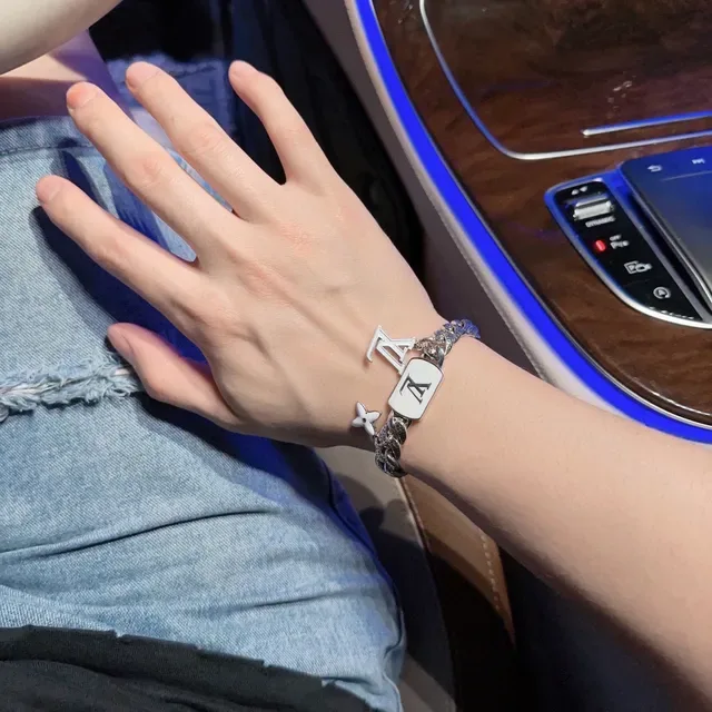 Louis Vuitton Perforated Curb-Link Monogram Charm Bracelet 5