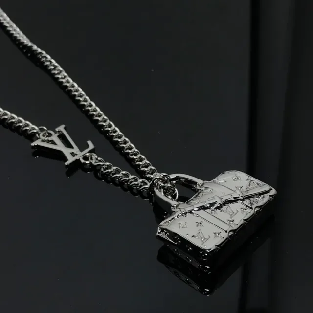 Louis Vuitton Petite Malle Monogram Metallic Handbag Pendant Necklace 5