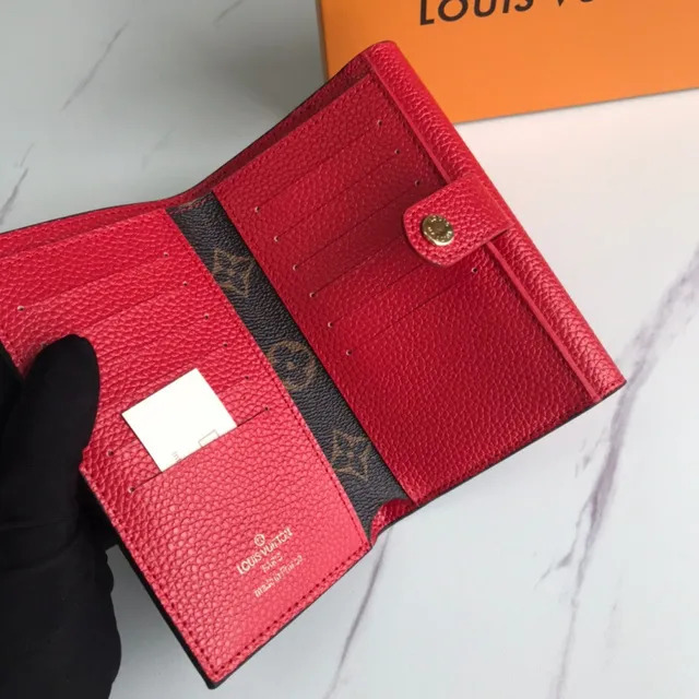 Louis Vuitton गुलाबी भूरा Envelope-Flap Monogram कैनवास छोटा बटुआ 6