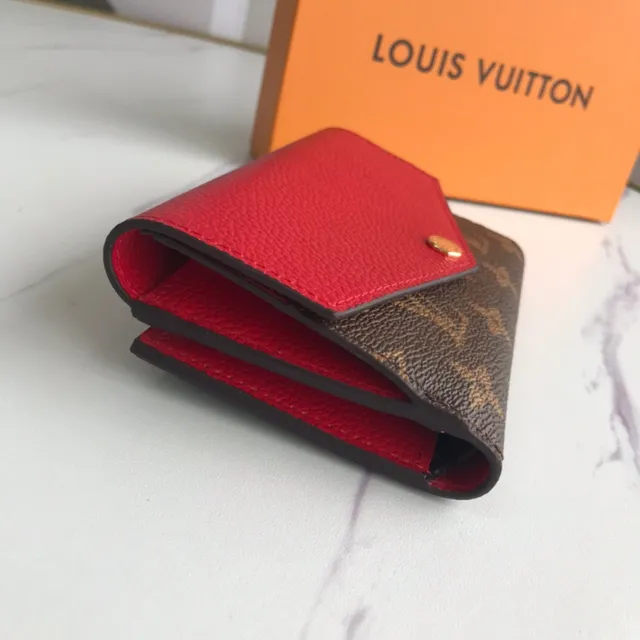Louis Vuitton गुलाबी भूरा Envelope-Flap Monogram कैनवास छोटा बटुआ 8