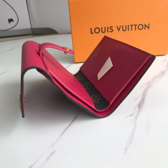 Louis Vuitton गुलाबी भूरा Envelope-Flap Monogram कैनवास छोटा बटुआ 11