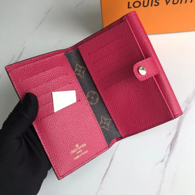 Louis Vuitton गुलाबी भूरा Envelope-Flap Monogram कैनवास छोटा बटुआ 14
