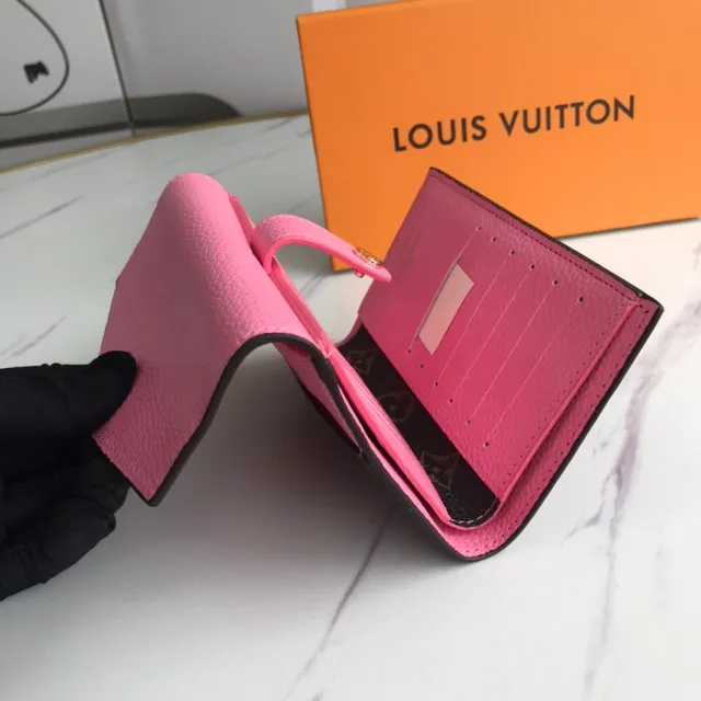 Louis Vuitton गुलाबी भूरा Envelope-Flap Monogram कैनवास छोटा बटुआ 20
