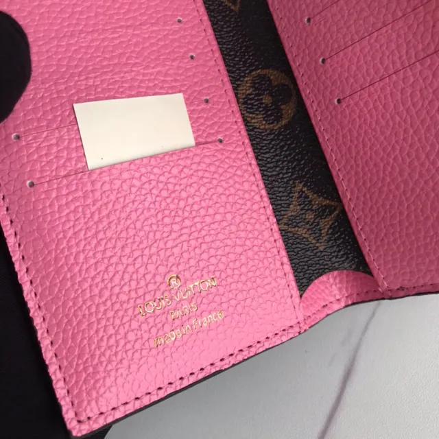 Louis Vuitton गुलाबी भूरा Envelope-Flap Monogram कैनवास छोटा बटुआ 22