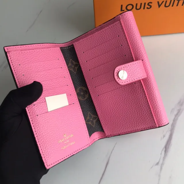 Louis Vuitton गुलाबी भूरा Envelope-Flap Monogram कैनवास छोटा बटुआ 23