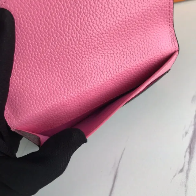 Louis Vuitton गुलाबी भूरा Envelope-Flap Monogram कैनवास छोटा बटुआ 24