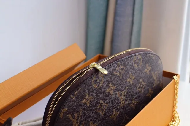 Louis Vuitton Pochette Metis Marrom Dourado Forma Semi-Circular Dome Shape Monograma Lona Revestida Bolsa de Corrente 5