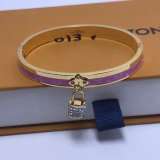 Louis Vuitton بنفسجي ذهبي مربوط إسوارة نقش إيمل شريط