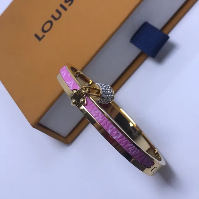 Louis Vuitton بنفسجي ذهبي مربوط إسوارة نقش إيمل شريط 2