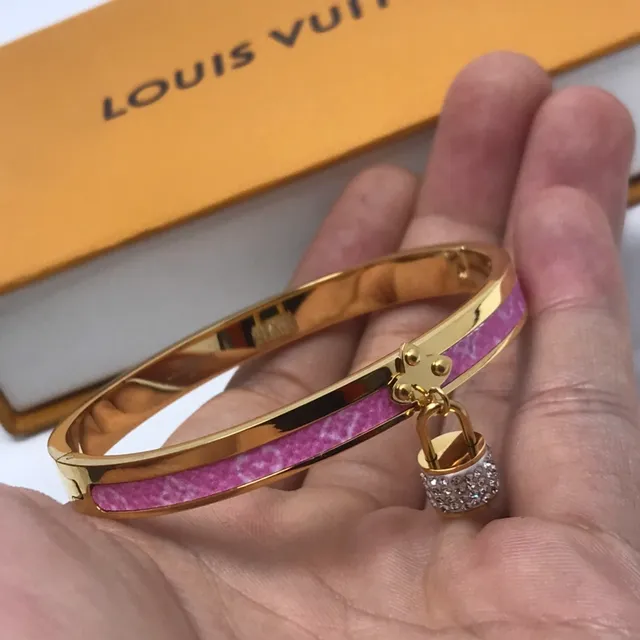 Louis Vuitton بنفسجي ذهبي مربوط إسوارة نقش إيمل شريط 3