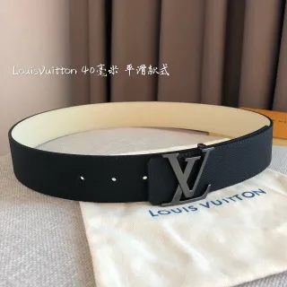 Louis Vuitton रिवर्सिबल बेल्ट काला भूरा टेक्स्चर्ड ग्रेन लेदर बेल्ट
