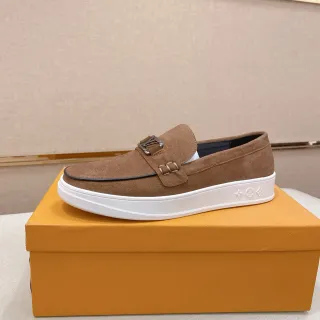 Louis Vuitton Run Away Loafer بني سويد منصة لوفرز