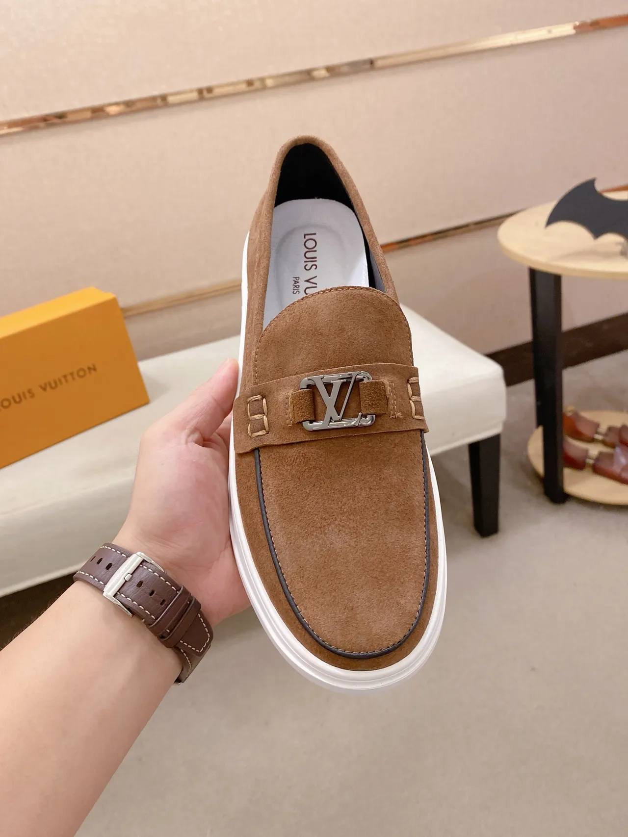 Louis Vuitton Run Away Loafer Brown Suede Platform Loafers 3