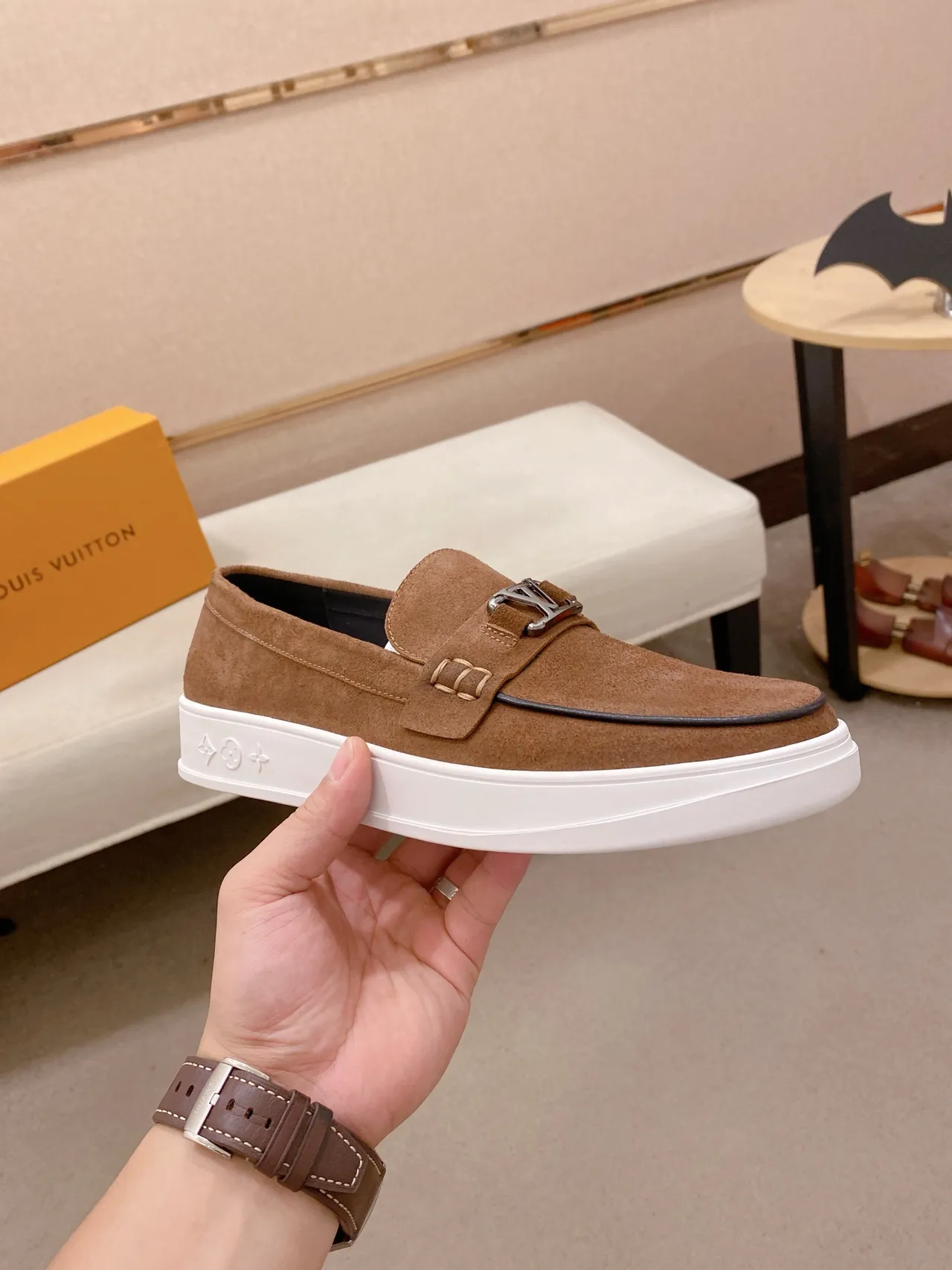 Louis Vuitton Run Away Loafer Brown Suede Platform Loafers 5