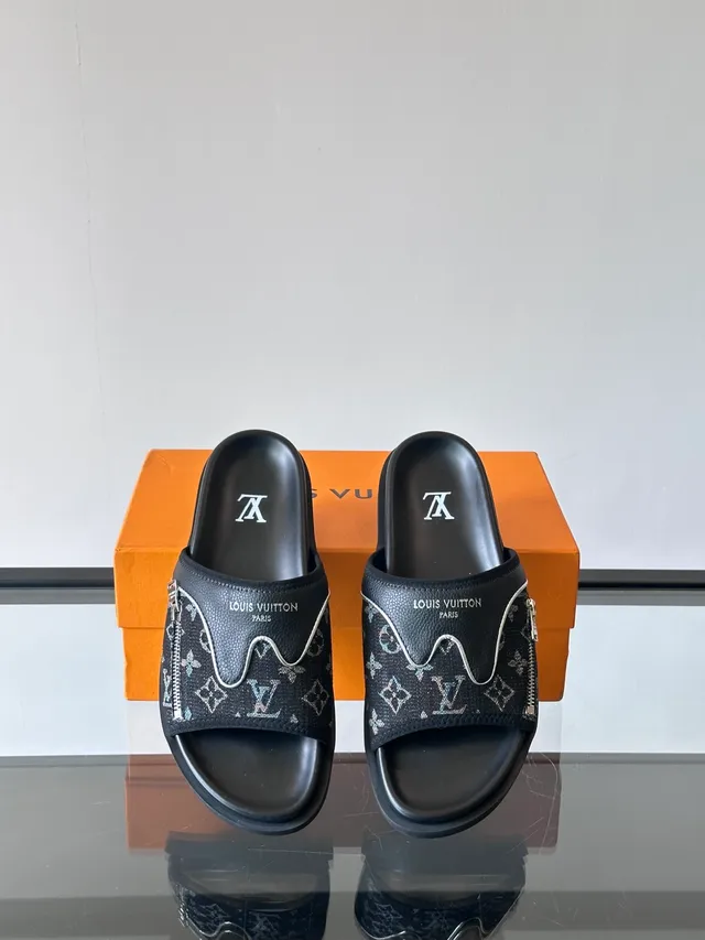 Louis Vuitton Run Away monogram toile fermeture éclair pantoufles 3