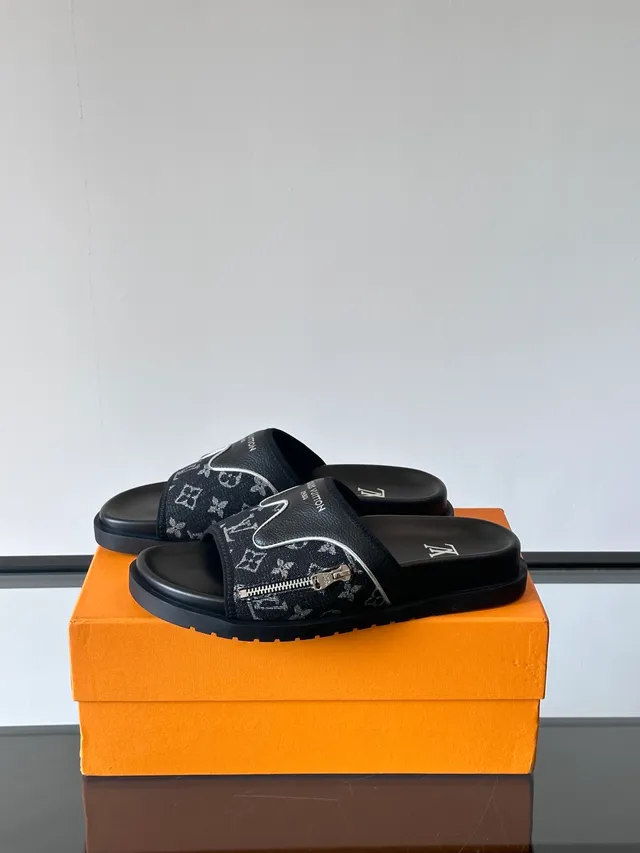 Louis Vuitton Run Away monogram toile fermeture éclair pantoufles 4