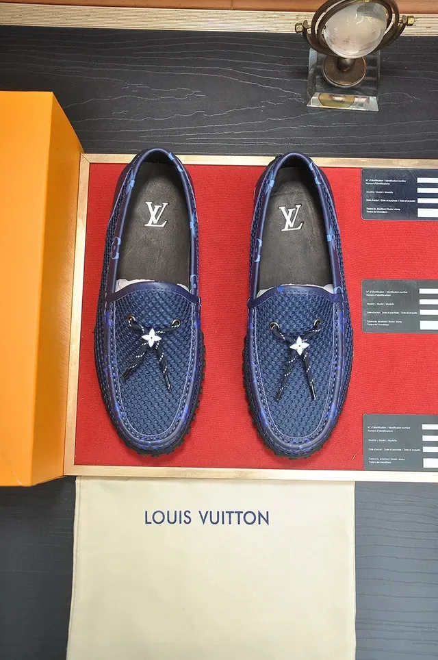 Louis Vuitton Run Away Navy Blue Mesh Monogram Loafers 2