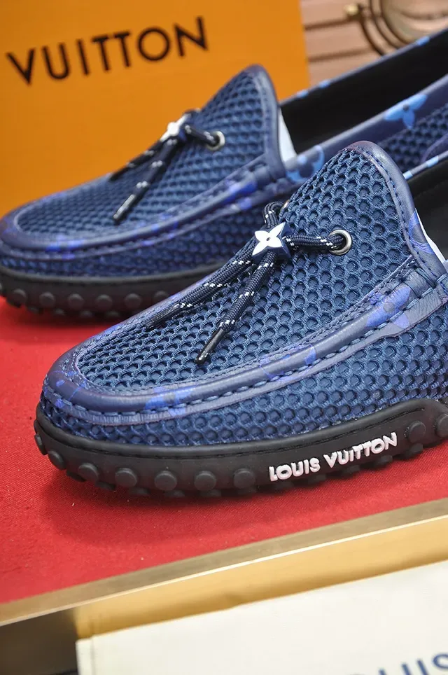 Louis Vuitton Run Away Navy Blue Mesh Monogram Loafers 8