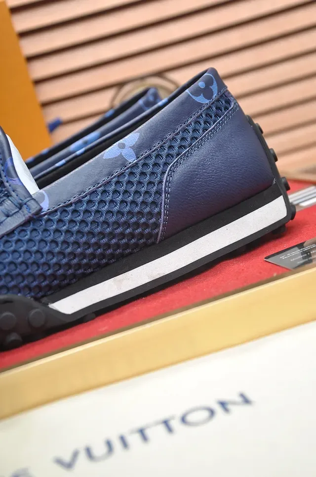 Louis Vuitton Run Away Navy Blue Mesh Monogram Loafers 9