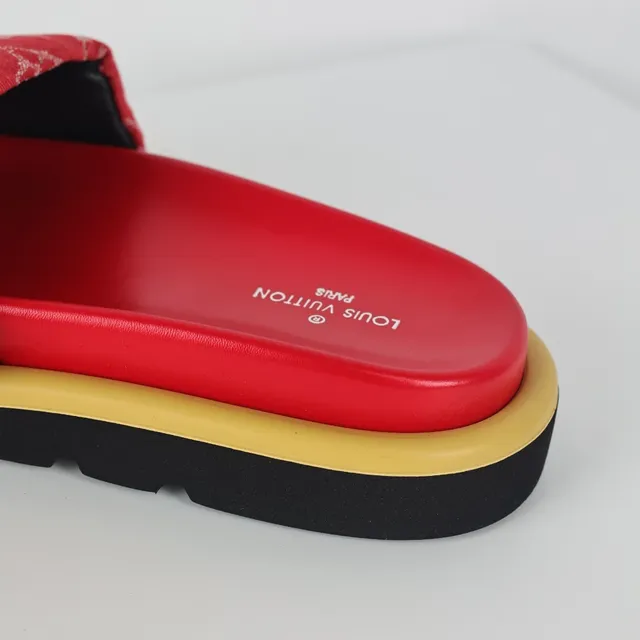 Louis Vuitton Run Away Red Monogram Canvas Slipper 4
