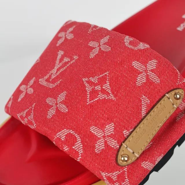 Louis Vuitton Run Away Red Monogram Canvas Slipper 6