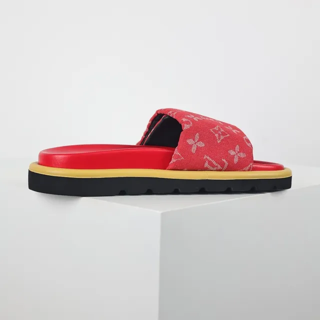 Louis Vuitton Run Away Red Monogram Canvas Slipper 7