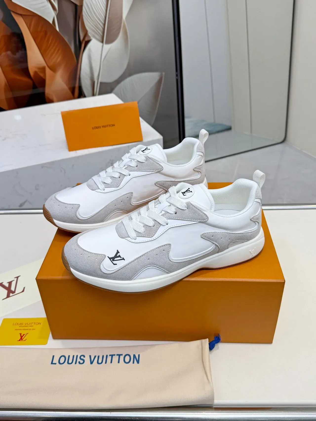 Louis Vuitton Run Away White and Light Gray Lifestyle Sneakers 4