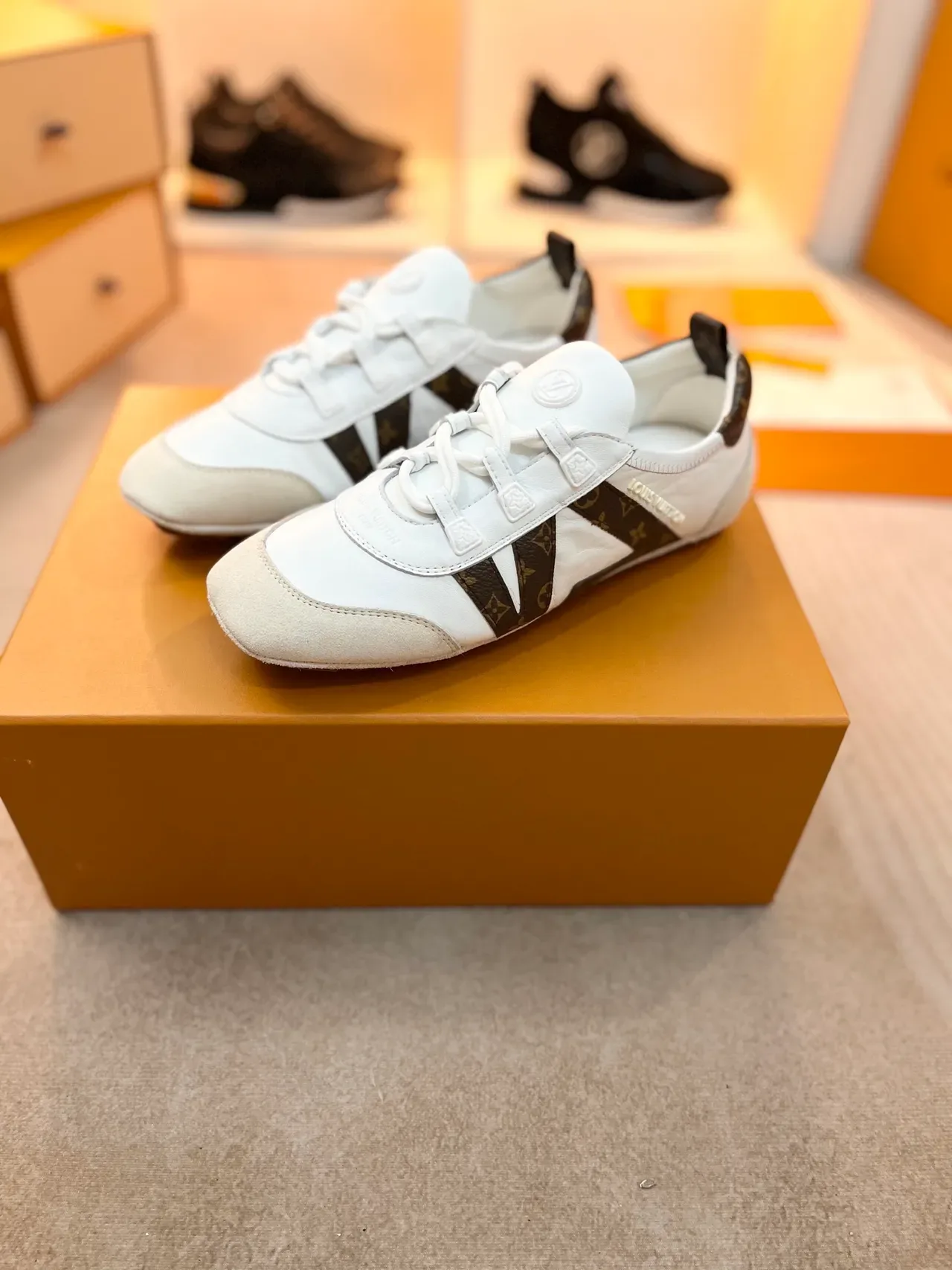 Louis Vuitton Run Away White Brown Low-Top Leather And Monogram Canvas Lifestyle Sneakers 5
